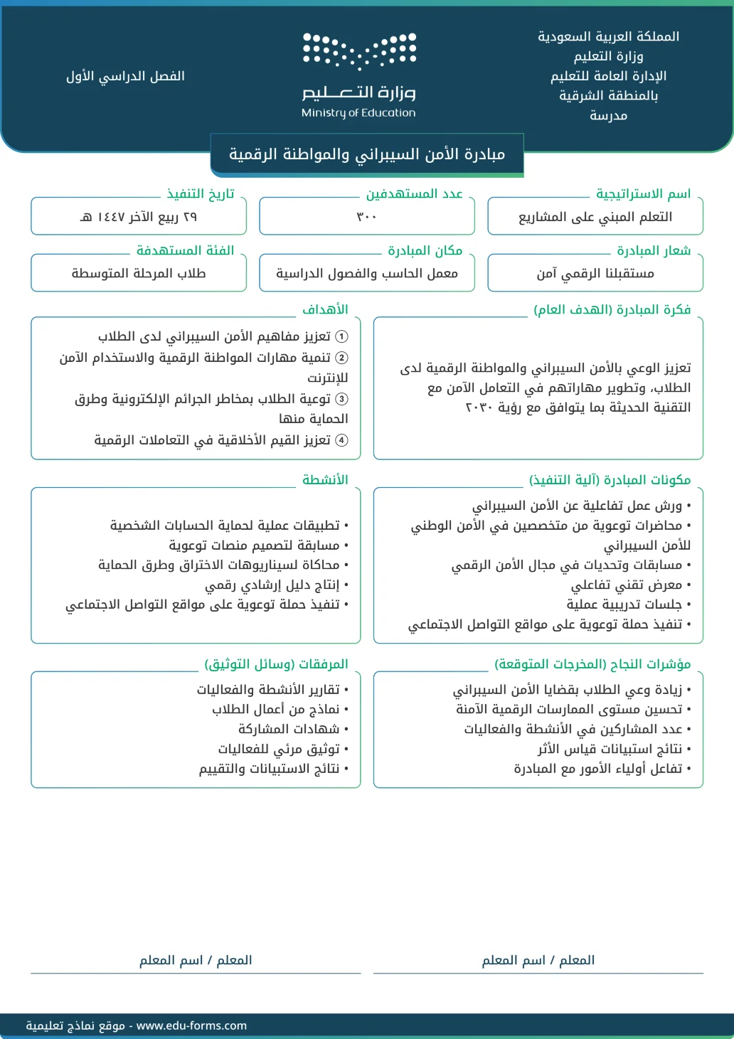 مبادرة الأمن السيبراني والمواطنة الرقمية: 